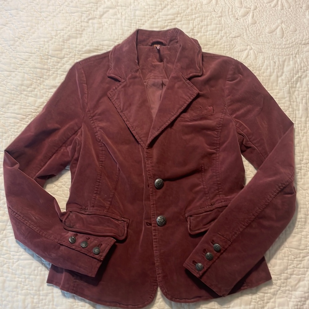 Free People Byron Corduroy Blazer. Size Small Petite. Plum color.